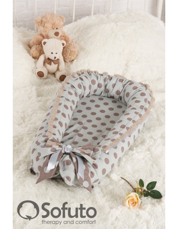 Кокон-гнездышко для новорожденных Babynest Polka Dot Grey