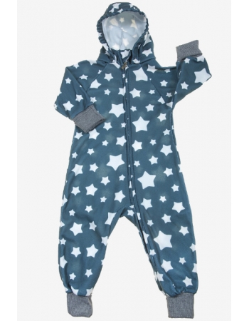 Флисовый комбинезон детский (поддева) Comfort, серые звезды