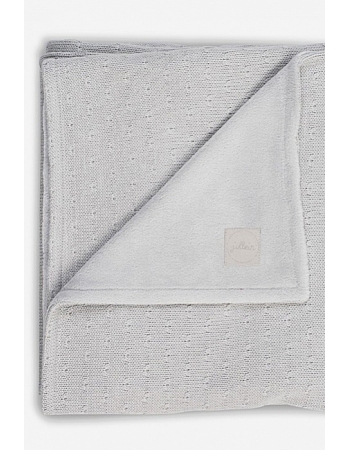 Вязаный плед для новорожденного с мехом Jollein Soft, серый
