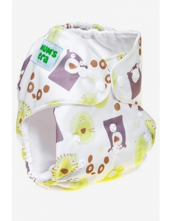 Многоразовый памперс (подгузник) Mums Era, Медведи белый (с 1 вкладышем)