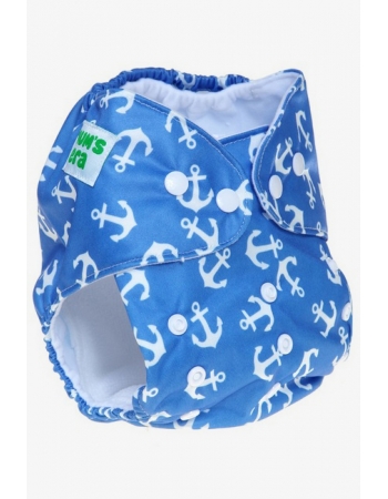 Многоразовый подгузник "Mums Era", Якоря синий (1 вкладыш)
