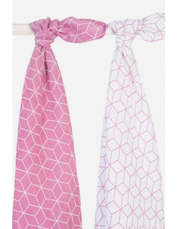 Муслиновые пеленки для новорожденных большие Jollein, Graphic Mauve