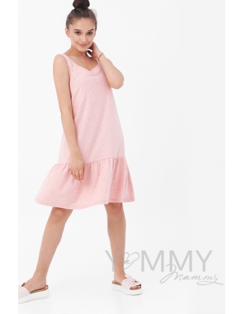 Платье-сарафан для кормящих и беременных, розовый меланж