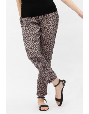 Брюки для беременных и кормящих с узором, бежевые