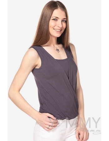 Топ с запахом для кормящих и беременных, антрацит