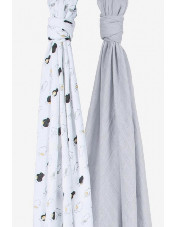 Бамбуковые пеленки для новорожденных Bebe Au Lait, набор 2, Pipit and Pebble