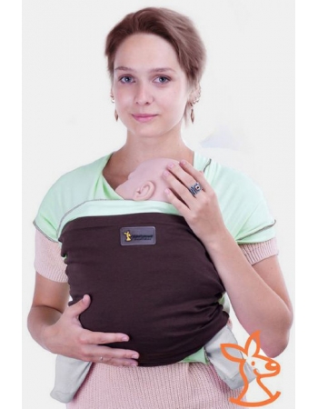 Слинг-шарф трикотажный Kengurusha Mix, цвет фисташка-кофе