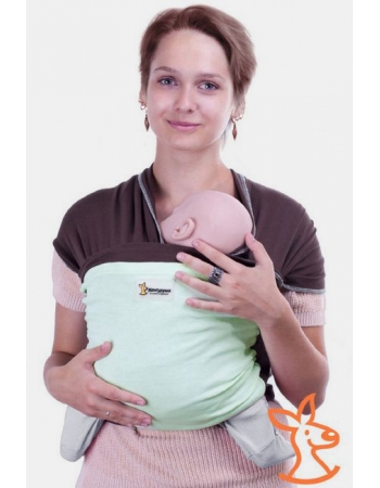 Слинг-шарф трикотажный Кенгуруша Mix, кофе-фисташка