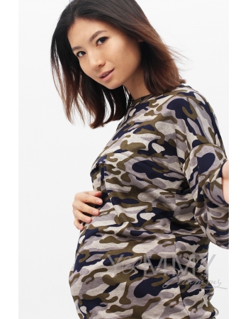 Свитшот для кормящих и беременных милитари, хаки