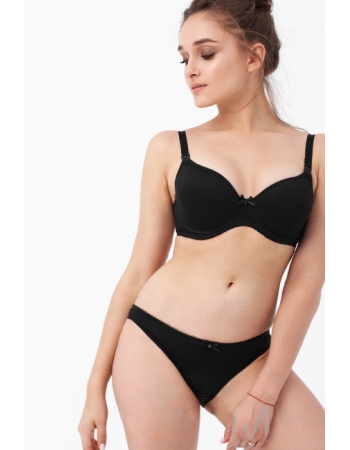 Бюстгальтер для кормления и беременных Angelika на косточках, черный