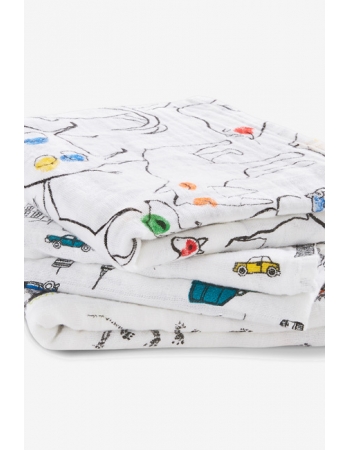 Муслиновые пеленки для новорожденных средние Aden&Anais, набор 3, Color Pop