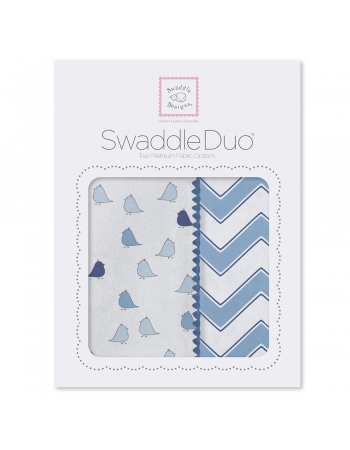 Набор пеленок SwaddleDesigns Swaddle Duo BL Chickies/Chevron