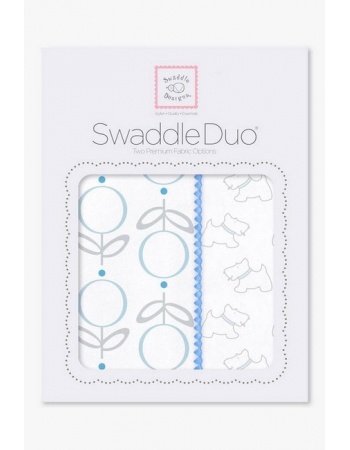 Набор пеленок SwaddleDesigns Swaddle Duo Blue Little Doggie