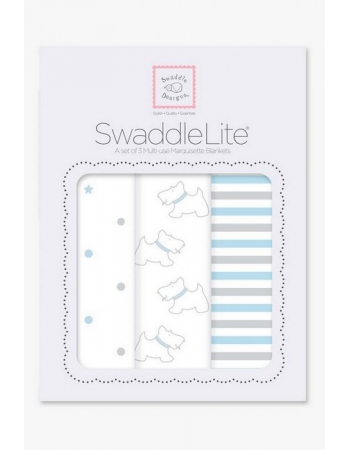 Набор пеленок SwaddleDesigns - SwaddleLite Blue Little Doggie