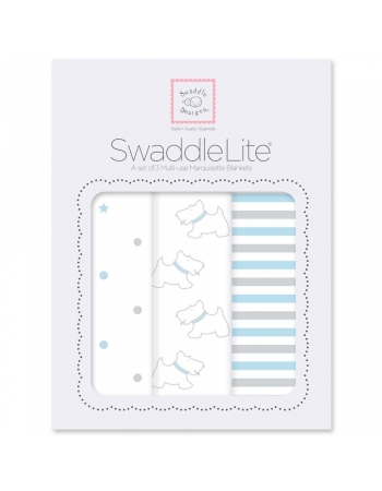 Набор пеленок SwaddleDesigns - SwaddleLite Blue Little Doggie