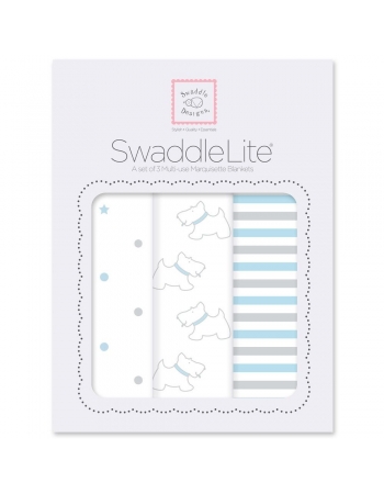 Набор пеленок SwaddleDesigns - SwaddleLite Blue Little Doggie