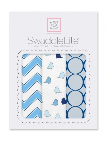 Набор пеленок SwaddleDesigns - SwaddleLite, Chic Chevron Lite Blue