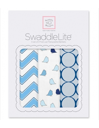 Набор пеленок SwaddleDesigns - SwaddleLite, Chic Chevron Lite Blue