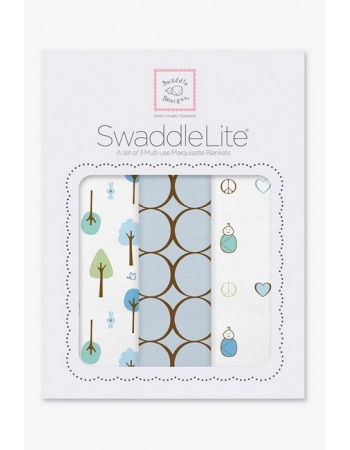 Набор пеленок SwaddleDesigns - SwaddleLite Cute & Calm Pastel Blue