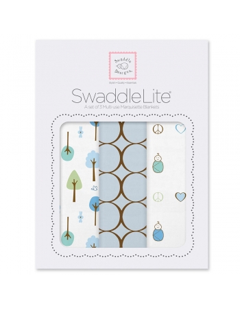 Набор пеленок SwaddleDesigns - SwaddleLite Cute & Calm Pastel Blue