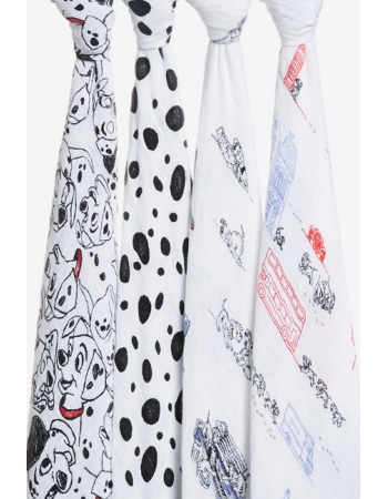 Муслиновые пеленки Aden&Anais для новорожденных большие, набор 4, Disney Dalmatians