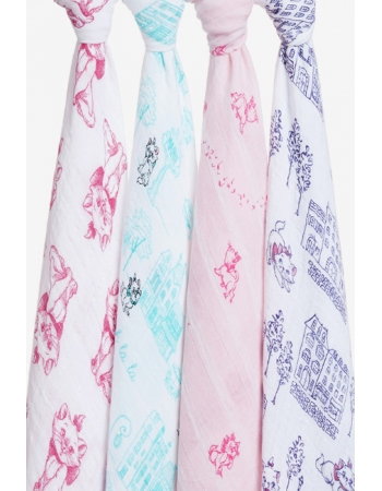 Муслиновые пеленки Aden&Anais для новорожденных большие, набор 4, Disney Aristocrats