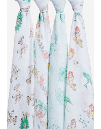 Муслиновые пеленки Aden&Anais для новорожденных большие, набор 4, Disney Lion King