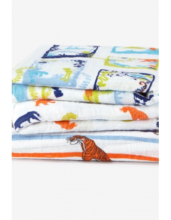 Муслиновые пеленки для новорожденных средние Aden&Anais, набор 3, Disney Jungle Book