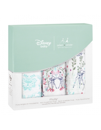 Муслиновые пеленки для новорожденных средние Aden&Anais, набор 3, Disney Bambi