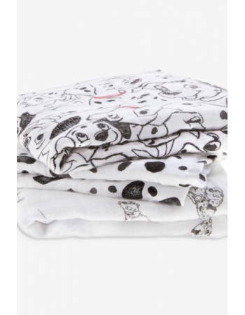 Муслиновые пеленки для новорожденных средние Aden&Anais, набор 3, Disney Dalmatians