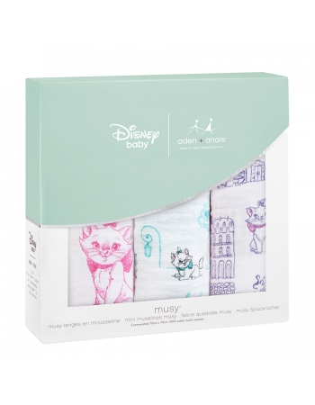 Муслиновые пеленки для новорожденных средние Aden&Anais, набор 3, Disney Aristocrats