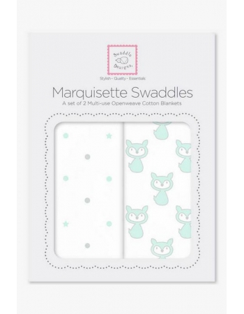Набор пеленок SwaddleDesigns Marquisette 2-Pack Little, Fox Dottie Star