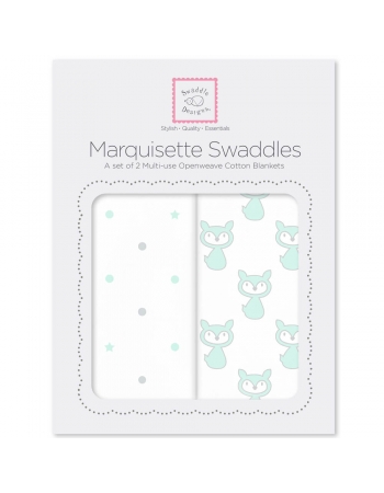 Набор пеленок SwaddleDesigns Marquisette 2-Pack Little, Fox Dottie Star