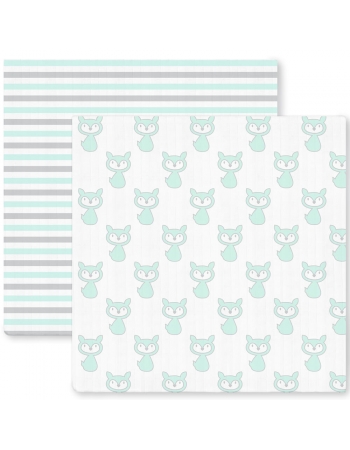 Набор пеленок SwaddleDesigns Marquisette 2-Pack Little Fox Simple Stripes