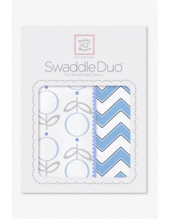 Набор пеленок SwaddleDesigns Swaddle Duo Lolli Chevron Blue