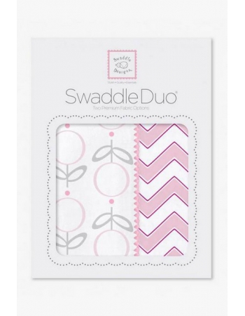 Набор пеленок SwaddleDesigns Swaddle Duo, Lolli Chevron Pink