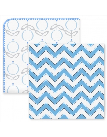 Набор пеленок SwaddleDesigns - Swaddle Duo Lolli Chevron Blue