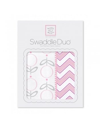 Набор пеленок SwaddleDesigns Swaddle Duo, Lolli Chevron Pink