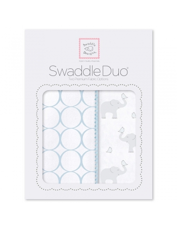 Набор пеленок SwaddleDesigns Swaddle Duo PB Elephant & Chickies Mod Duo