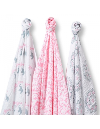 Набор пеленок SwaddleDesigns - Swaddle Lite, PP Elephant/Chickies