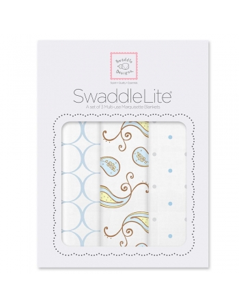 Набор пеленок SwaddleDesigns SwaddleLite Paisley Blue