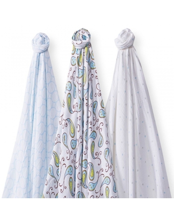 Набор пеленок SwaddleDesigns SwaddleLite Paisley Blue