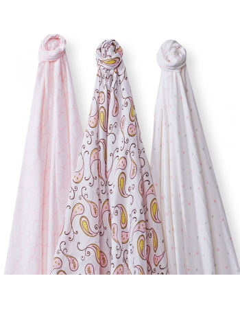 Набор пеленок SwaddleDesigns SwaddleLite Paisley Pink