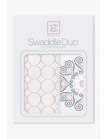Набор пеленок SwaddleDesigns - Swaddle Duo, Pink Mod Medallion