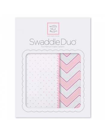 Набор пеленок SwaddleDesigns Swaddle Duo Pink Classic Chevron