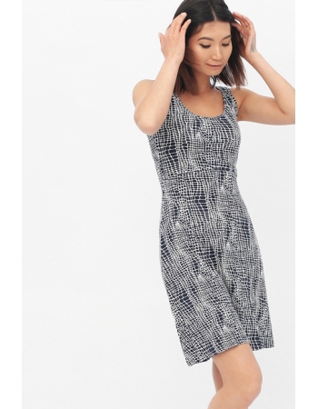 Платье-майка для кормящих и беременных, синий-белый рисунок