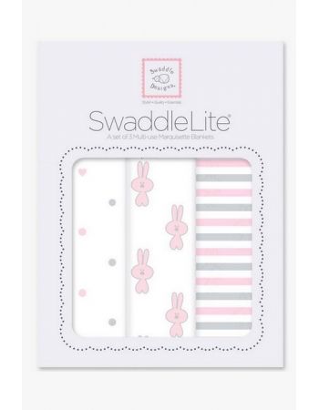 Набор пеленок SwaddleDesigns Swaddle Lite, Pstl Pink Little Bunnie