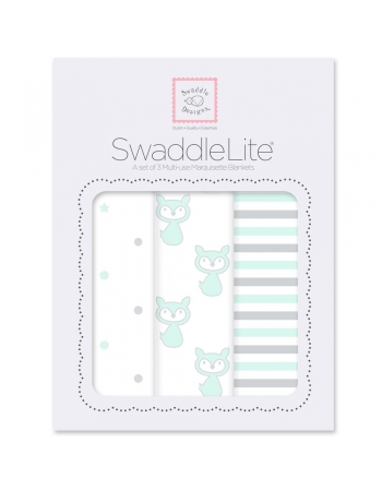 Набор пеленок SwaddleDesigns Swaddle Lite Pstl SeaCrystal Little Fox