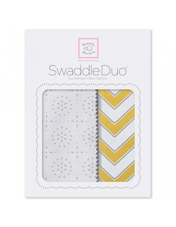 Набор пеленок SwaddleDesigns Swaddle Duo Yellow Chevrons