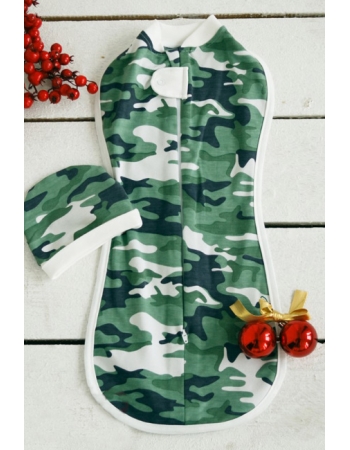 Пеленка-кокон для новорожденных утепленная, Military